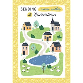 Easter Card Open Village - 7 x 5 inches - Regal Publishing