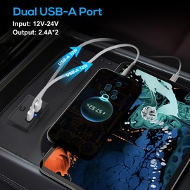 Linkstyle RV USB Outlet, Dual USB A Charging Socket Panel with LED Light & On/Off Switch for 12V/24V Auto Boat Marine