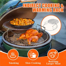 DOLAMOTY Expander Rack Kit for Big Green Egg Large Accessories Replacement Parts, Stainless Steel Rack for Eggspander for BGE 5 Piece Kit Conveggtor Basket with Removable Cooking System