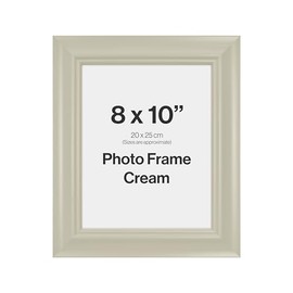 Traditional Cream 8x10 Photo Frame for 8x10 (20 x 25cm) Photos or Pictures, Plexi Glass, Freestanding or Wall Mounted Landscape or Portrait