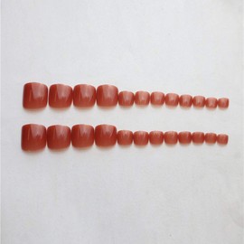Anxncer 24Pcs Toenail Nail Tips Orange Nails