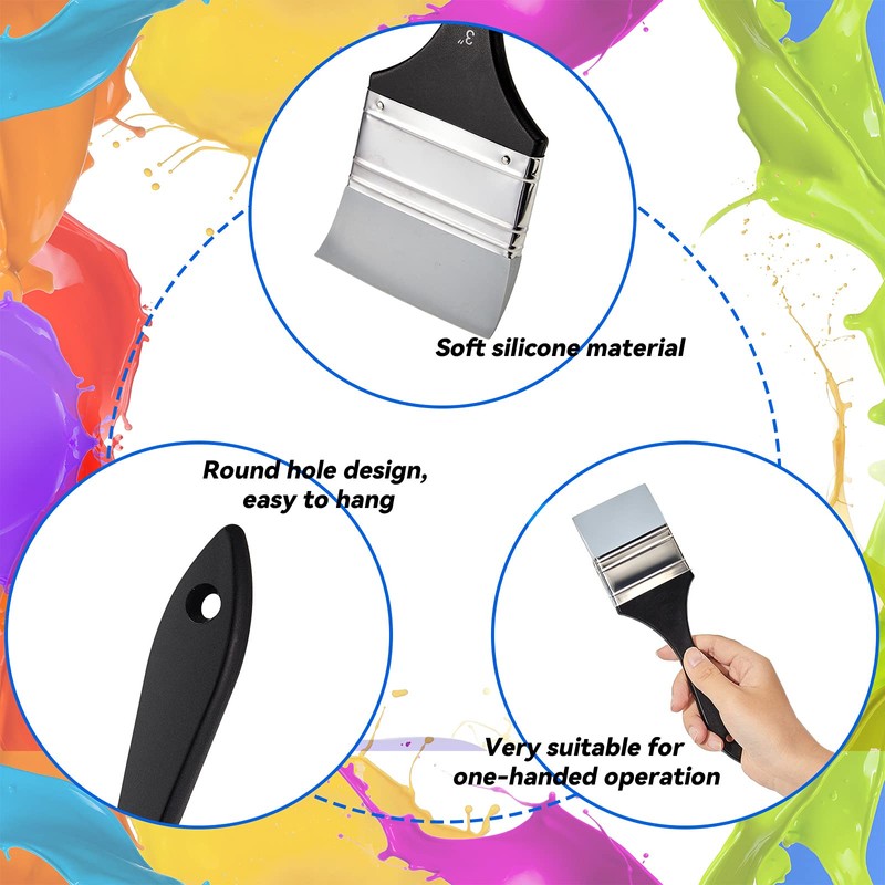 Nezyo 3 Inch Silicone Paint Brush Silicone Brush for Crafts