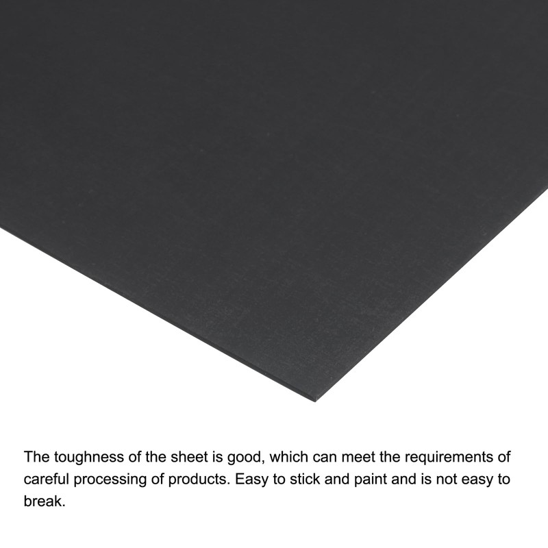 sourcing map Black ABS Plastic Sheet 8 x 8 x