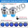 DMWD 1pc 19mm Metal Momentary Push Button Switch 3/4" Mounting