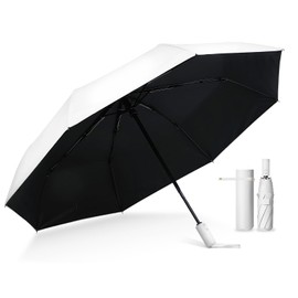 The Classic Tokyo Parasol Folding Umbrella, Rain or Shine, Women's, Unisex, One-touch Automatic Opening/Closing, Large Size, Firm, Durable, 100% Certified UV Protection, white