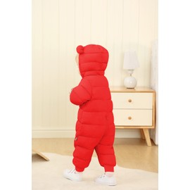 XMWEALTHY Baby Clothes Newborn Boy Girl Snowsuit Winter Coats Infant Jumpsuit Bodysuits Registry for Baby Essentials Stuff Shower Gift Red 0-3-6 Months