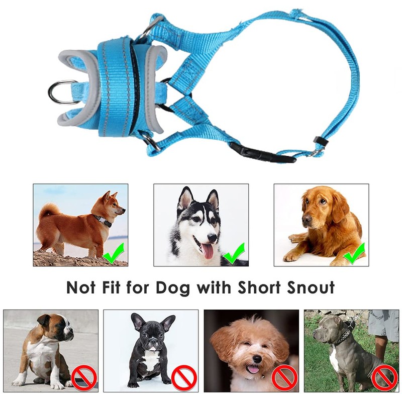 Nasjac Soft Nylon Muzzle for Dogs - Adjustable Dog Mouth