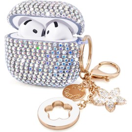 Cute Jewelry Case Compatible Airpods 4 Cases 2024 Cover Women, Hard TPU Airpod Case 4th Generation Glitter iPods 4 Case with Bling Keychain for iPods Earbuds Airpods 4 【Colorful】