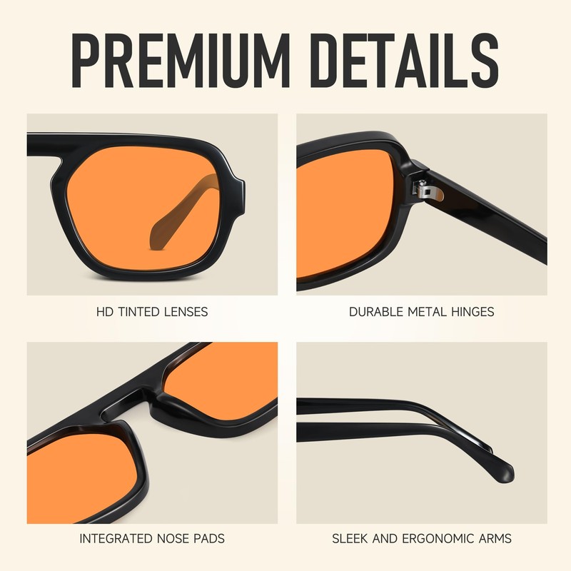 Jectieey Square Aviator Sunglasses Womens - Trendy Sun Glasses for