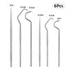 6Pcs Portable Reusable Stainless Steel Toothpicks Metal Tooth Scraper Dental