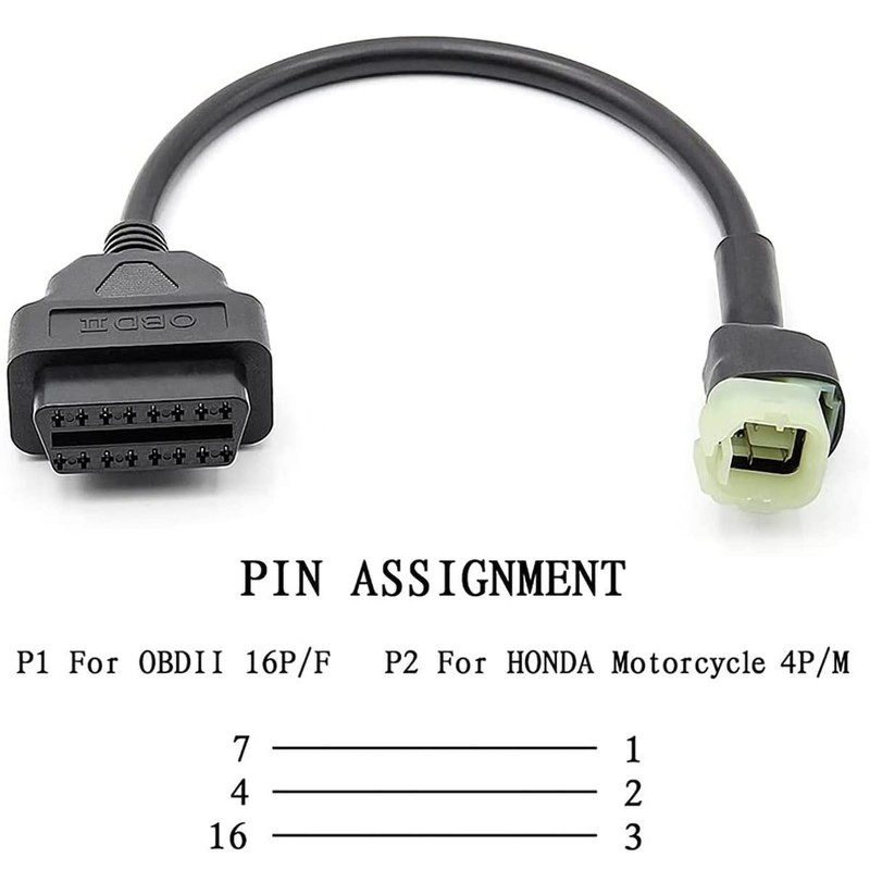 Motocicletas OBD2 a 4 pines, cable adaptador de diagnóstico para