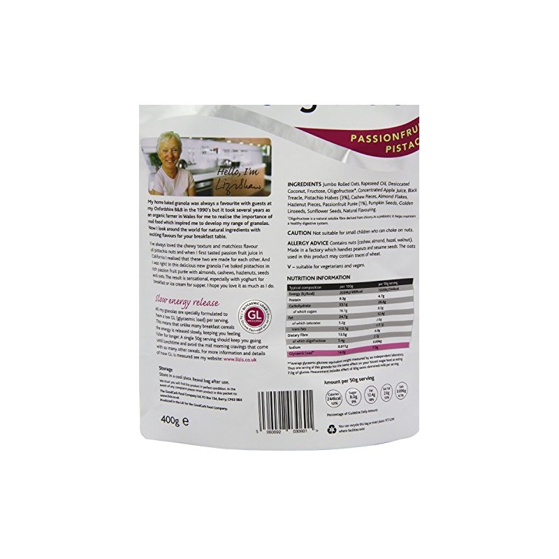 LIZI'S Granola Passionfruit Pistachio 400g (Pack of 3)