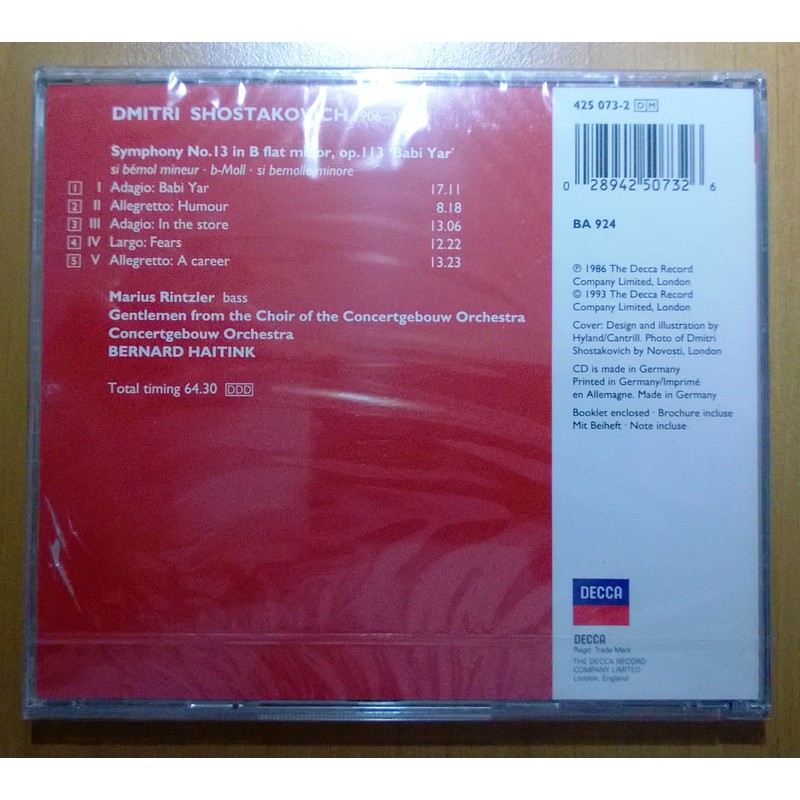 Shostakovich: Symphony No.13