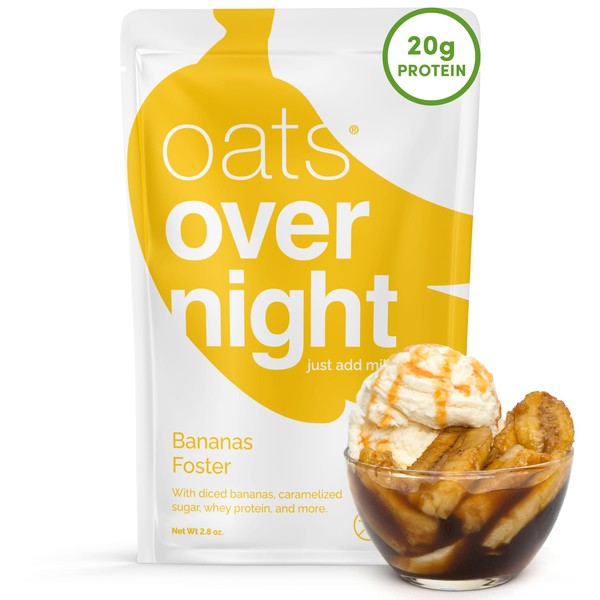 Oats Overnight Bananas Foster - Overnight Oats with 20g Whey