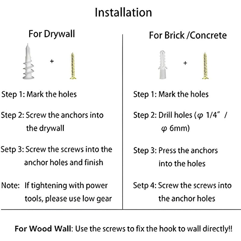 Ceiling Hooks for Hanging Plants - Metal Heavy Duty Wall