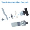 Moicstiy 2Pcs Thumb Operated Offset Cam Locks, Black Handle Non-Locking