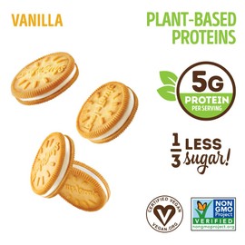 Lenny & Larry's The Complete Cremes®, Sandwich Cookies, Vanilla, Vegan, 5g Plant Protein, 6 Cookies Per Pack (Box of 12)