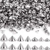 OIIKI 140PCS ABS Bullet Spike Cone Studs, 7 Styles Rivets