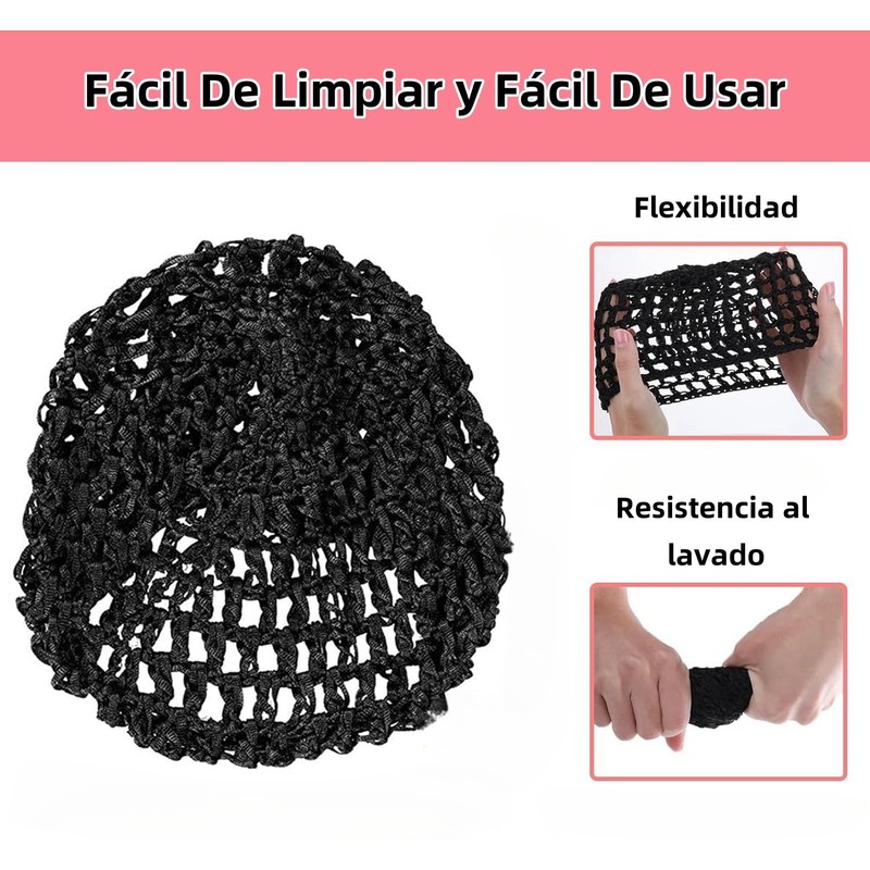 THJOPOKEEL 4 Redes de Malla para Cabello, Gorros de Dormir