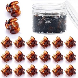 Mini Hair Claw Clips 48 Pcs Small Hair Clips Pins Clamps for Women Girl's Hairstyles Decoration Buns, Pining Bangs Strong Grip Non Slip Tiny Plastic Jaw Clip Hair Accessories for Women (Brown)