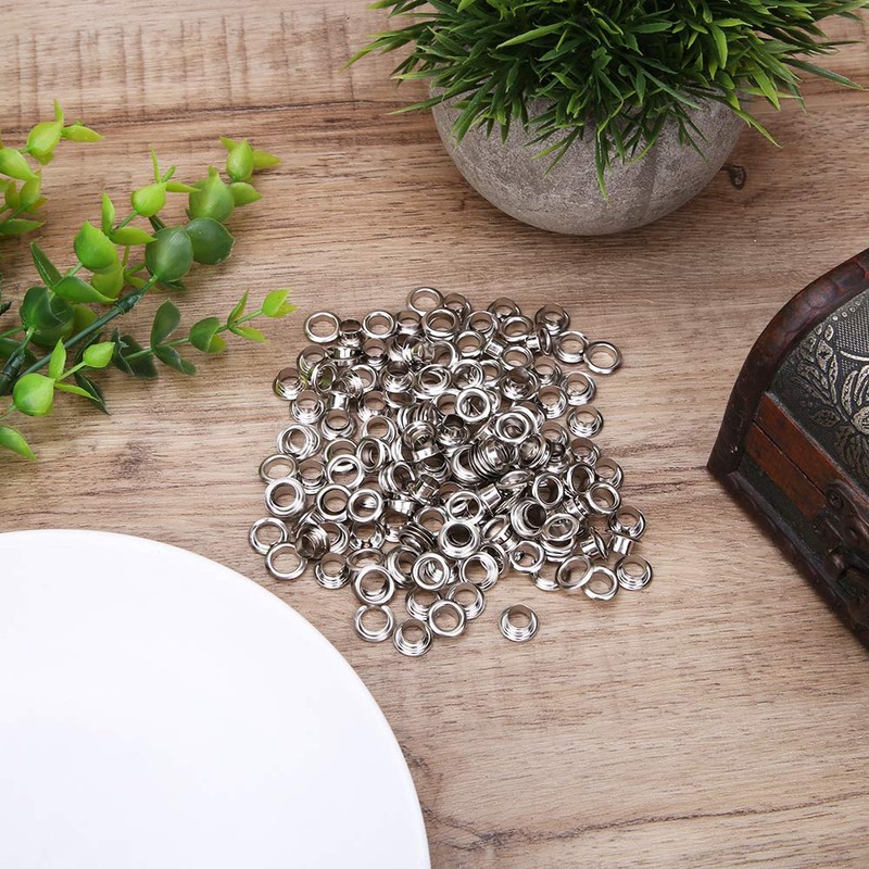 Grommet Eyelets, 100Pcs 6mm Brass Eyelets with Gaskets for Leather