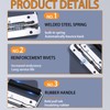 Brateuanoii Pack of 4 Stainless Steel Handle Carry Handle, Folding