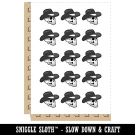 Cowboy Skull Country Western Hat Temporary Tattoo Water Resistant Fake Body Art Set Collection - 15 2" Tattoos (1 Sheet)
