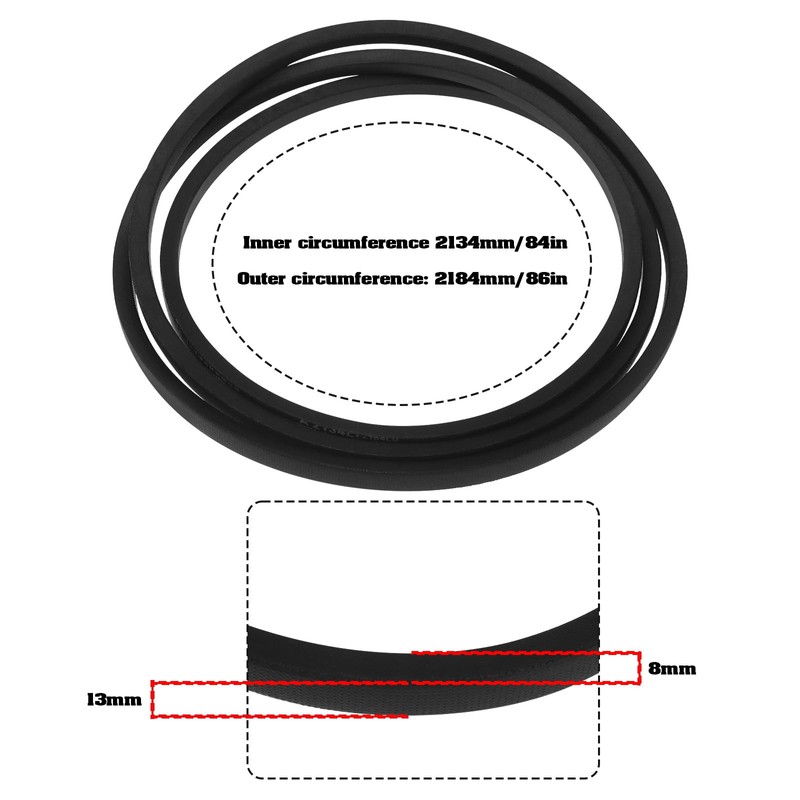 LT Easiyl 1PC Mower 5 Speed Gearbox Drive V-Belt 2184x2134mm