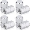 Aluminium Tyre Valve Stem Caps, Hexagon Shape, 8-Pack, Silver