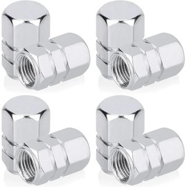 Aluminium Tyre Valve Stem Caps, Hexagon Shape, 8-Pack, Silver