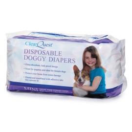 ClearQuest Disposable Doggy Diapers, Super Absorbent Leak-Proof Pet Diapers