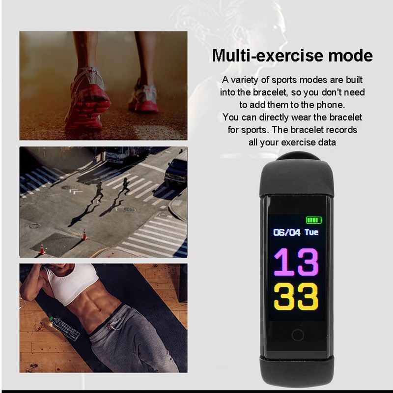 Sports Bracelet Watch Multifunction Pedometer Smartband Healthy Fitness Management USB