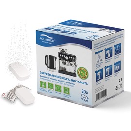 Aqualogis Descaling Tablets for Fully Automatic Coffee Machines and Coffee Machines Descaling Tablets Compatible with Jura, Nivona, Krups, Bosch, Miele, Melitta, WMF etc. (Pack of 50)