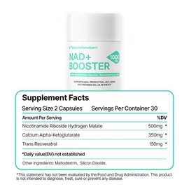 Naturenewborn NR1000 - High Purity NAD+ Supplement forTriple Anti-Aging, Energy, Focus - 60 Count - Vitamin & Wellness Dietary Healthcare Edible Nutrition Fitness