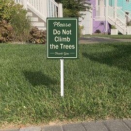 Lucidhisun Please Do Not Climb The Trees Yard Sign with Stakes 8in×12in, Sturdy Aluminum Yard Signs Rust Free, Keep Off The Trees Yard Sign, Stay Off Tree Signs, Easy to Install