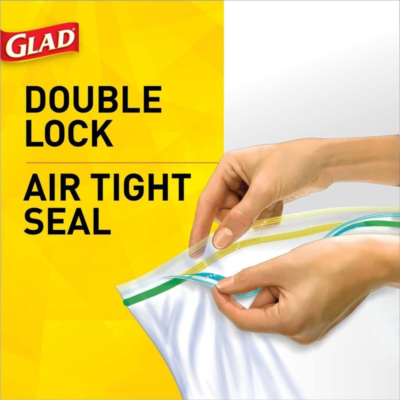 Glad Zipper Food Storage Plastic Bags - Quart - 25