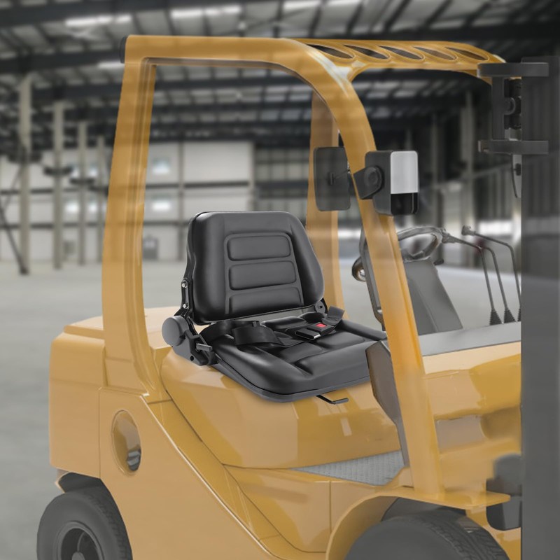 Universal Forklift Seat,Adjustable Backrest,Full Suspension Seat Replacement for Clark Cat