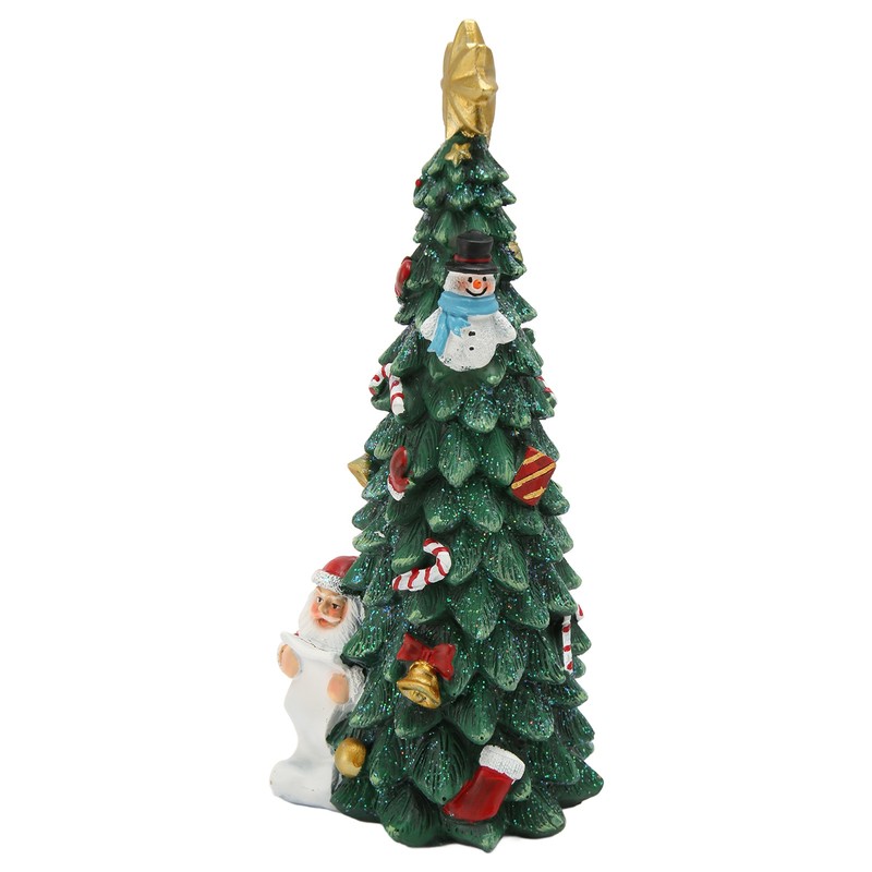 Christmas Tree Statue Durable Fadeless Resin Christmas Tree Figurine Exquisite