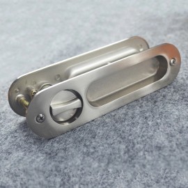 Ccjh Stainless Steel Oval Sliding Door Lock Sleek Security for Modern Spaces