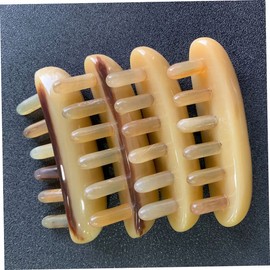 Vaguelly Ox Horn Massage Comb 6-Prong Hair Brush for Scalp Relaxation Suitable for Hair Types for Men Women and Boys and Girls Natural Material for Gentle Care