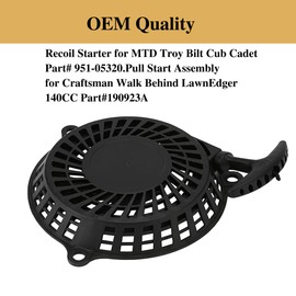 Recoil Starter Assembly for MTD Troy Bilt Cub Cadet Part# 951-05320 and Craftsman Walk Behind LawnEdger 140CC Part#190923A