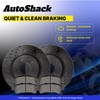 AutoShack Rear Drilled & Slotted Brake Rotors Ceramic Brake Pads