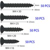 200 PCS Black Flat Head Self Tapping Screws (M4)