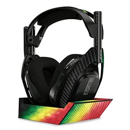 MightySkins Carbon Fiber Skin Compatible with Astro A50 Wireless Headphones + Base Station (Gen 4) - Rasta Rainbow | Protective, Durable Textured Carbon Fiber Finish | Easy to Apply | Made in The USA