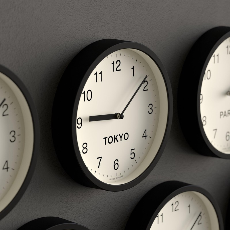 Jones Clocks® Tokyo Zone wall clock | Small modern round