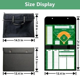 Magnetic Baseball Lineup Board, Collapsible Professional Softball & Baseball Clipboard for Dugout | Includes 60 Magnets, Markers, Eraser & Water-Resistant Carrying Bag for Coaches, Players, Teams