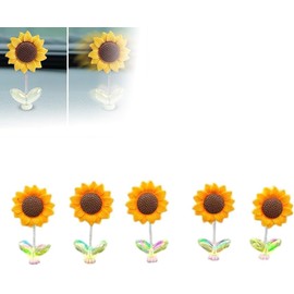 5Pcs Yellow Cozy Hoome Cozy Home Sunflower,Sunnyvibe Ornaments Sunflower for Car,Car Accessories,Creative Car Rocking Ornament,Sunflower Car Dashboard Home Decor Accents Home Décor Products