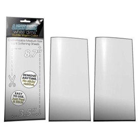 LightDims White Dims Self Adhesive Dimming/Softening Sheets for Harsh LED Lights Medium Size (3 Sheets) Subtle Warm Color & a Free Mystery Gift Sheet (4 Sheets Total). Packaging May Vary