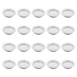 20pcs Stainless Steel Air Vent Grille 53mm Round White Air Vent Grille Cover for Closet Wardrobe Shoe Cabinet