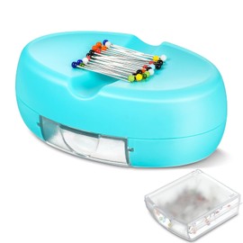 Magnetic Sewing Pin Cushion Pins Holder Cushion Sewing Pin Storage Case Quilting Supplies Pin Cushion with 100 Pieces Plastic Head Pins for Sewing Pins Paper Clips Sewing Accessories